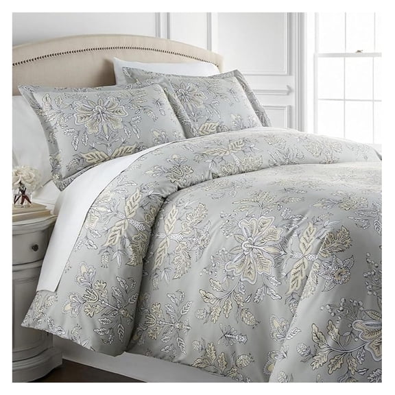 Vintage Garden Collection - Twin XL Comforter Set, Dorm Premium Bedding, All-Season Down Lightweight, Oversized 2-Piece Soft Comforter Set, Twin/XL, Sandy Grey