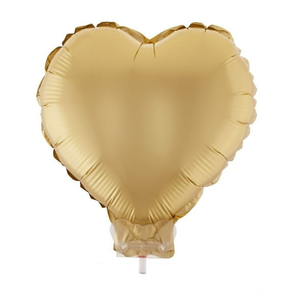 Balloon-Foil-Heart on Stick-11"x11"-Matte Gld
