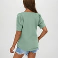 thumbnail image 2 of Htigea Summer Spring Shirts for Women Tops Short Sleeve Tshirts Fashion Casual Tee Clothes 2025 Trendy Green,L, 2 of 5