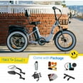 thumbnail image 2 of Addmotor M330II Electric Tricycle, 85 MI Long Range, 750W 48V 20AH Step-Thru Electric Trike, 3 Wheel Fat Tire Electric Bicycle for Adults with with Rear Speed Differential, White, 2 of 10
