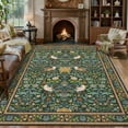 thumbnail image 1 of Garvee 8'x10' Floral Animal Print Area Rug Washable Rugs, Low Pile Stain Resistant Rug Botanical Bird Soft Carpet for Living Room Bedroom Dining Room, Green, 1 of 8