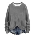 thumbnail image 1 of lcziwo Chandails à Col Rond pour Femmes Automne Hiver 2024 Décontracté Uni à Manches Longues Hauts Chandail Ample Sans Capuche Haut Gris,m, 1 of 5