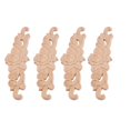 thumbnail image 2 of 16Pcs 20 x 5cm Rubber Wood Carved Long Onlay Applique Unpainted Rose Flower Door Home Decor European Style, 2 of 5