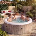 thumbnail image 2 of Segmart 6-8 Person Inflatable Hot Tub, 80-inch Round Outdoor Portable Spa with 140 Bubble Jets, Heating & Filtration System, 104°F Max Temp, Backyard Blow up Hot Tub with Cover, Easy-Setup, 2 of 8