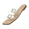thumbnail image 2 of LSLJS Plus Size Summer Transparent Flip-Flops Outer Wear Casual Toe Flats, Women's Slippers, 2 of 5