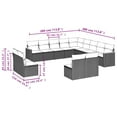 thumbnail image 6 of vidaXL 13 Piece Patio Sofa Set with Cushions Gray Poly Rattan, 6 of 10