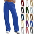 thumbnail image 2 of Trousers Pants for Women Casual Vacation Baggy Women's Pants Loose Workout Cozy Womens Sweatpants Blue, 2 of 8