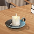 thumbnail image 6 of Candle Holder Candlestick Holder Round Candlelight Stand Ceramic Candle Plate for Festival Farmhouse Home Mantle Living Room Green, 6 of 9