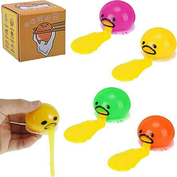 EIMELI Puking Egg 4Pcs Vomiting Disgusting Egg Yolk Ball Toy Puking Egg Yolk Stress Ball Round Vomiting Lazy Egg Yolk Relief Toys Stress Relief Walmart