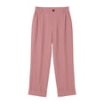 thumbnail image 3 of YUGYXL Capri Pants for Women Straight Leg Texture Pants Elastic Waist Button Capris with Pocket Summer Rolled Up Hem Pant Pink Pants XXL, 3 of 5