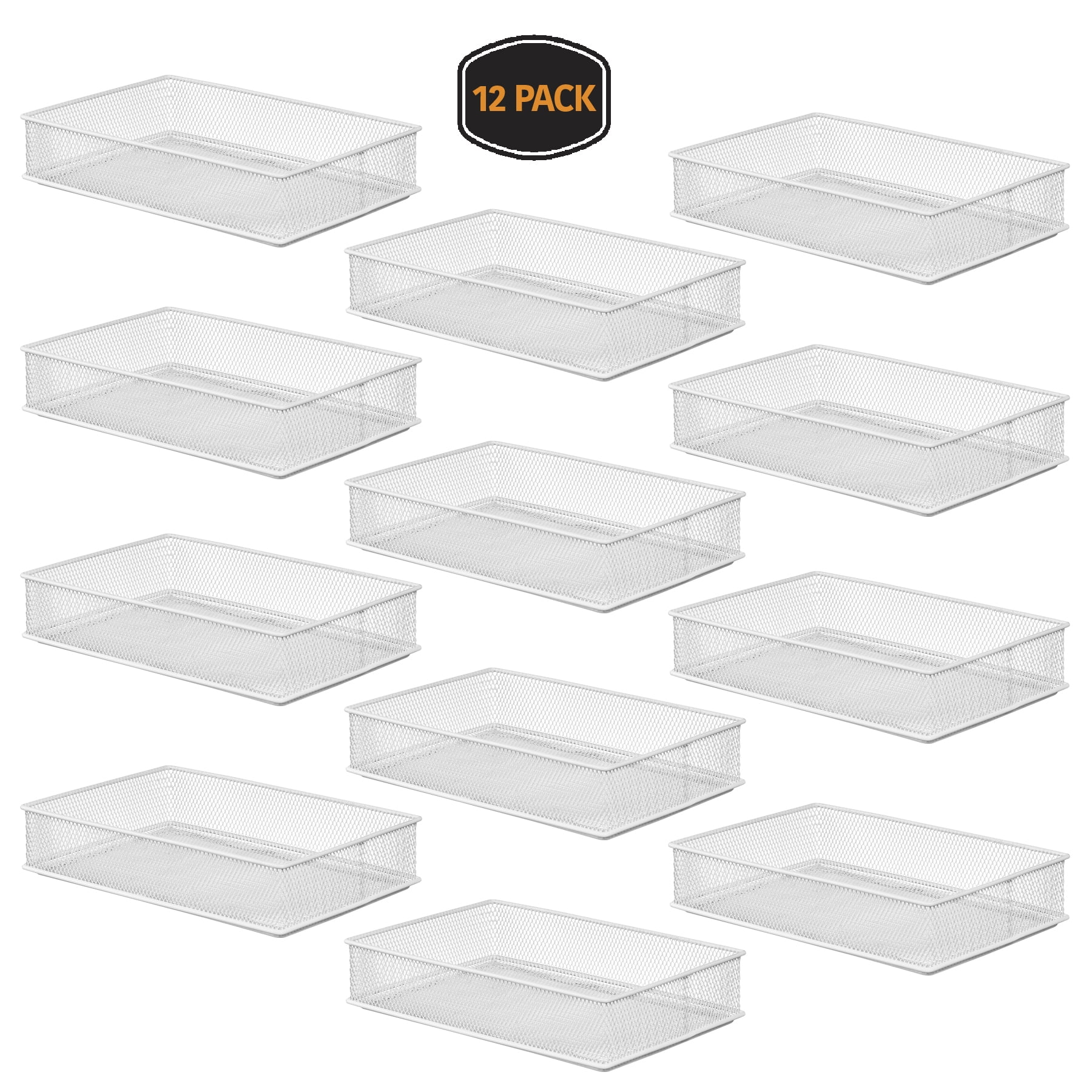 YBM Home White Mesh Drawer Organizer Tray for Kitchen and Desk Drawers