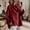 Red#2, variant on Coats For Women Short Fuzzy Cuff Draped Collar Loose Fit Outerwear Solid Color Long Sleeve Casual Jacket For Fall Winter