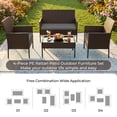 thumbnail image 5 of Gasee 4PCS Patio Rattan Conversation Furniture Set Outdoor Brown/Gray Cushion, 5 of 8