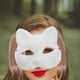 thumbnail image 3 of juego de máscara de gato en blanco para pintar, kit de bricolaje, máscara de media cara para manualidades, accesorios de disfraz de Halloween, cosplay, accesorio decorativo para mascarada, 3 of 8
