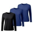 thumbnail image 3 of Women's Solid Color Round Neck T-Shirts 3-Pack, Comfortable Basic Layering Tees, Soft Casual Everyday Tops for Women, Essential Wardrobe Staples White XXL, 3 of 3