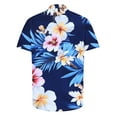 thumbnail image 4 of Njoeus Hawaiian Shirts for Men Summer Loose Casual Short Sleeve Mens Beach Shirts Button Up Floral Shirts Tropical Vacation Clothes （Available In Big & Tall Size) 3X 4X 5X Clearance Blue, 4 of 5