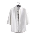 thumbnail image 1 of pstuiky Camisas de vestir de manga corta para hombre, Camisa informal de manga corta con cuello alto y botones para hombre, color liso camisetas de hombre xxxl, 1 of 3