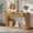 Natural, variant on Harper & Bright Designs Oval Fluted Console Table with 2 Storage Drawers, Solid Wood Entryway Table with Bottom Shelf, Farmhouse Curved Sofa Table with Smooth Metal Slides for Living Rooms, Black