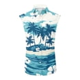 thumbnail image 2 of Hogleaql Mens Button Down Shirt Vest Sleeveless Hawaiian Tshirt Tropical Graphic Lounge Trendy Summer Beach Outfits Dark Blue M, 2 of 6