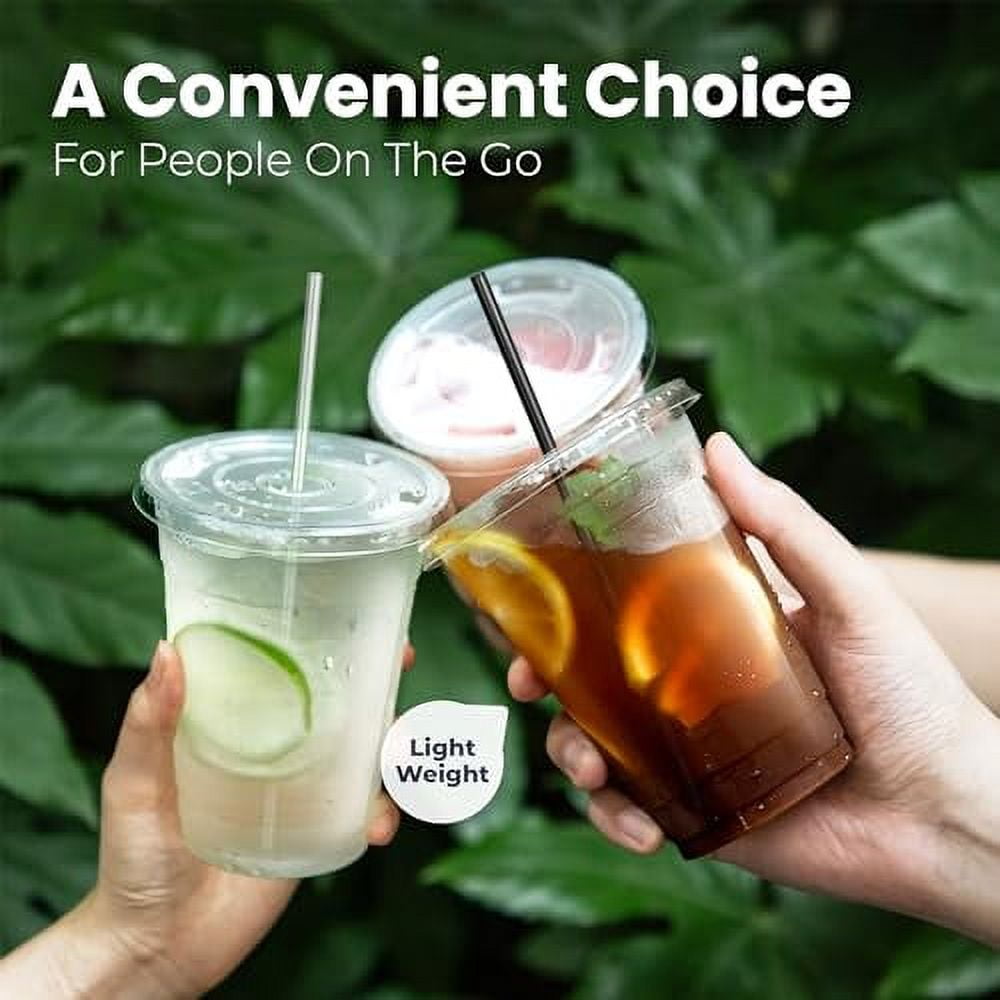 [50 Pack] 12 oz Clear Plastic Cups with Strawless Sip Lids, Disposable  Plastic Coffee Cups with Lids…See more [50 Pack] 12 oz Clear Plastic Cups  with