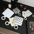 thumbnail image 3 of Square Hand Mirror Handheld Mirror with Handle Hand Mirror for Women (Electroplated Silver, 3 of 7