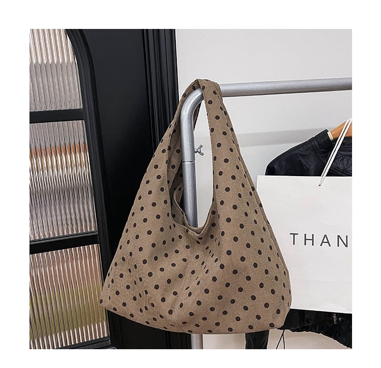 SPEKSEE Polka Dot Hobo Bag for Women Trendy Slouchy Shoulder Bag Soft Handbag Underarm Purse For Work Travel