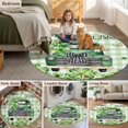 thumbnail image 6 of Area Rug 36in, Rustic Truck Shamrock Butterfly Floor Carpet Living Room Rug, St. Patrick's Day Green Check Non-Slip Welcome Mat Indoor Rugs for Bedroom Dining Room, 6 of 9