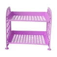 thumbnail image 1 of Estante de mesa para baño shamjiam organizador de maquillaje doble capa Violeta 21 cm x 13,7 cm x 19,8 cm, 1 of 9