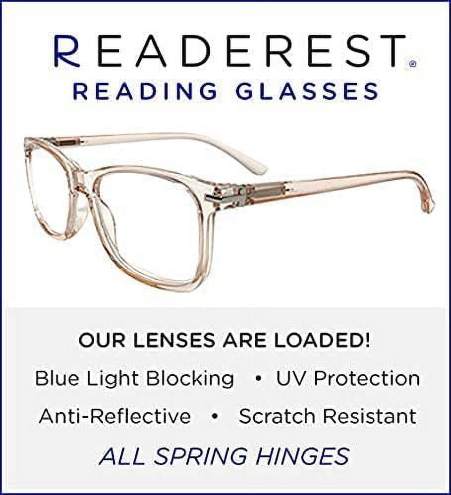 Readerest Blue Light Blocking Reading Glasses Blush Zero Magnification