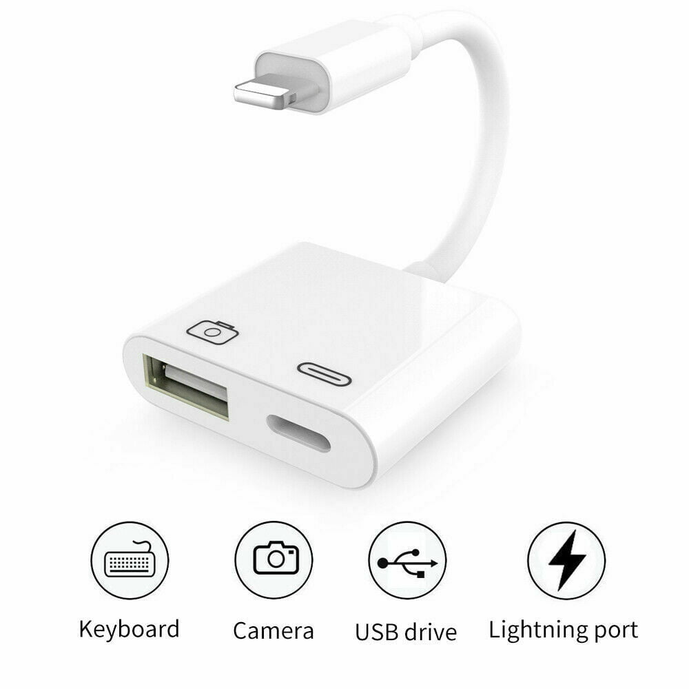 Maogoam Lightning Male to USB Female Camera Adapter Flash Drive Only Support Date Transfer USB 3.0 OTG iPad Compatible with iPhone Hubs MIDI Keyboard Card Reader Double-Sided 5Gbps GEN 1 