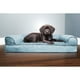 thumbnail image 5 of Furhaven Cama ortopédica para perros medianos y pequeños con refuerzos extraíbles y funda lavable, para perros de hasta 35 libras - Sofá de felpa y gamuza - Gris, mediano, 5 of 5