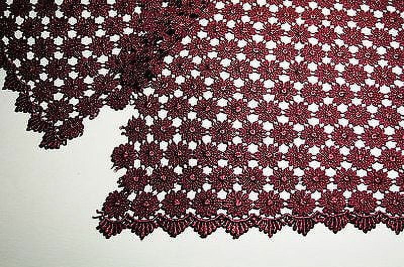 Lily 37" Daisy Venice Lace Fabric All Over Both Side Scalloped Edge 9 colors