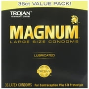 Trojan Magnum Lubricated Condoms 1936806 Large Box of 36
