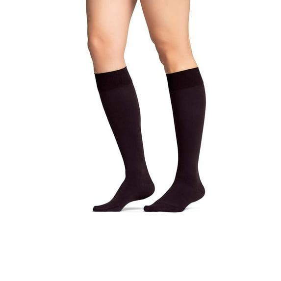 JOBST Maternity Opaque Compression Stockings, 20-30 mmHg, Knee High, Closed Toe, Black, Small