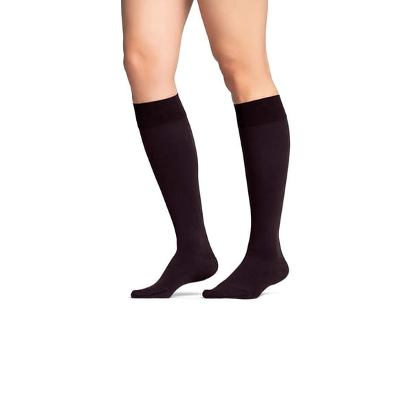 JOBST Maternity Opaque Compression Stockings, 20-30 mmHg, Knee High, Closed Toe, Black, Small