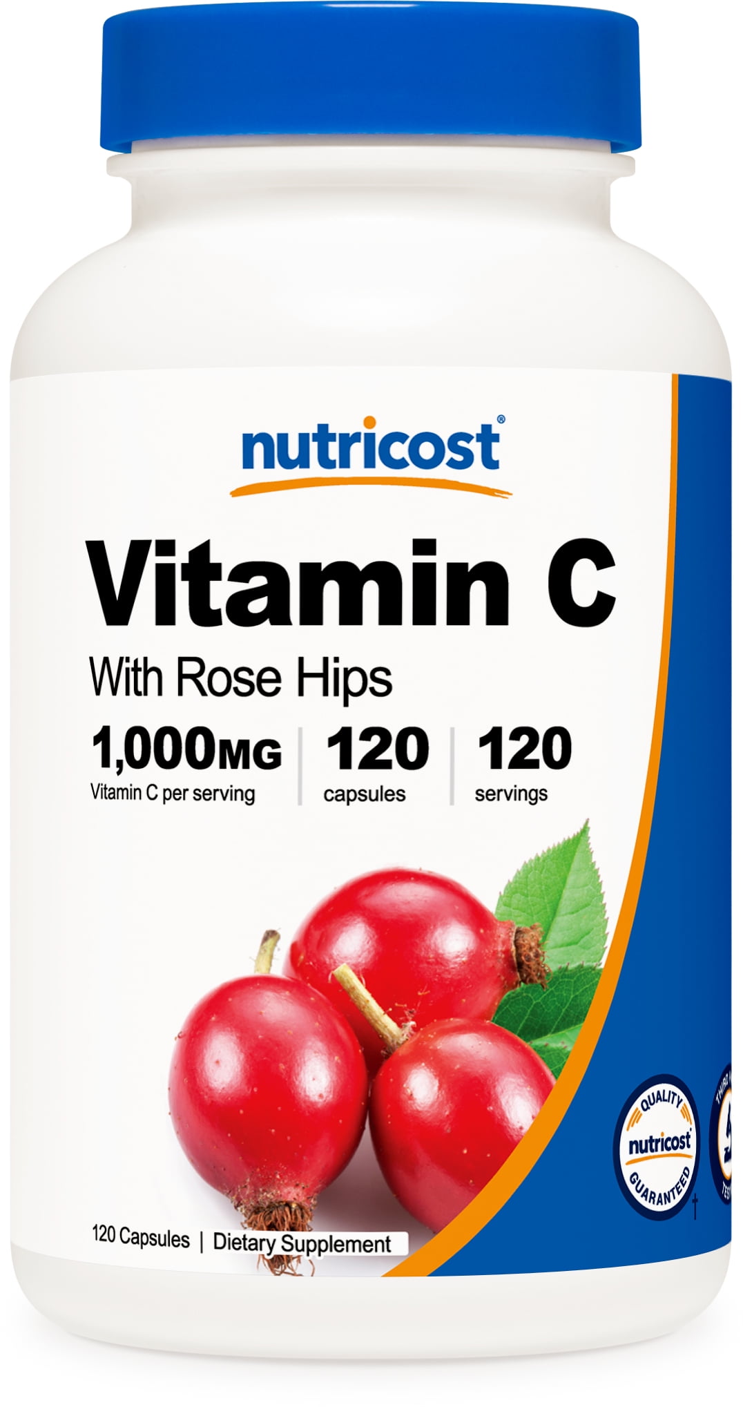 Nutricost Vitamin C with Rose Hips 1025mg, 120 Capsules - Non-GMO, Gluten Free Supplement