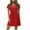 Red, variant on RYRJJ Summer Casual Dresses for Women Trendy Eyelet Mini Vacation Dress V-Neck Short Sleeve Drawstring Waist Beach Sundress(Beige,S)