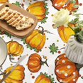 thumbnail image 6 of Fall Tablecloth 60x60 Inch Round, Thanksgiving Autumn Harvest Orange Watercolor Pumpkins Table Cover for Party Picnic Dinner Decor, 6 of 6