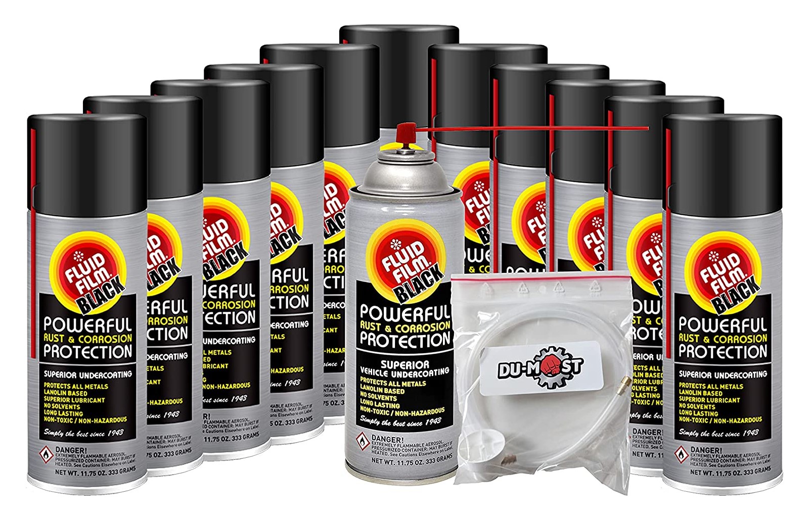 Fluid Film Black & Lubricant, 11.75 oz (12 Aerosol Cans) with