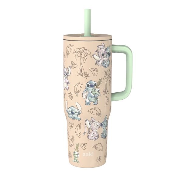 Zak Designs 30oz Stitch Double Wall Stainless Steel Vaccuum Insulated Sutton Straw Tumbler