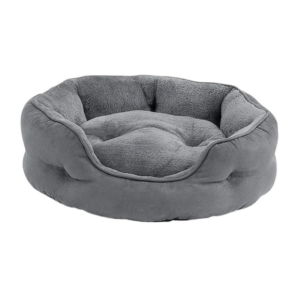 Cama para perros y gatos, sofá, fondo calmante antideslizante, cómoda, suave, para dormir para gatos de interior, nido de gato para perros, gatitos, Gris M