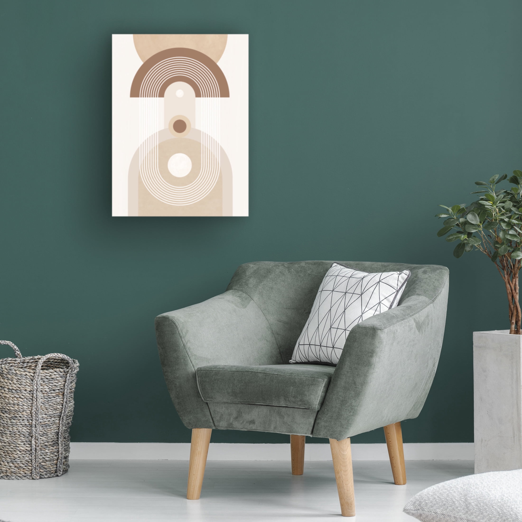 Trademark Fine Art Elena Ristova  Beige Mid Century Poster No.3 Canvas Wall Art