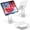 White(L-Metal), variant on OCYCLONE Aluminum Cell Phone Stand for Desk, 360° Rotating Metal Base, Foldable Portable Holder Anti-Slip, Fits 4-15.6" iPhone, Pad, Samsung, for Streaming, Recording, Watching - Black