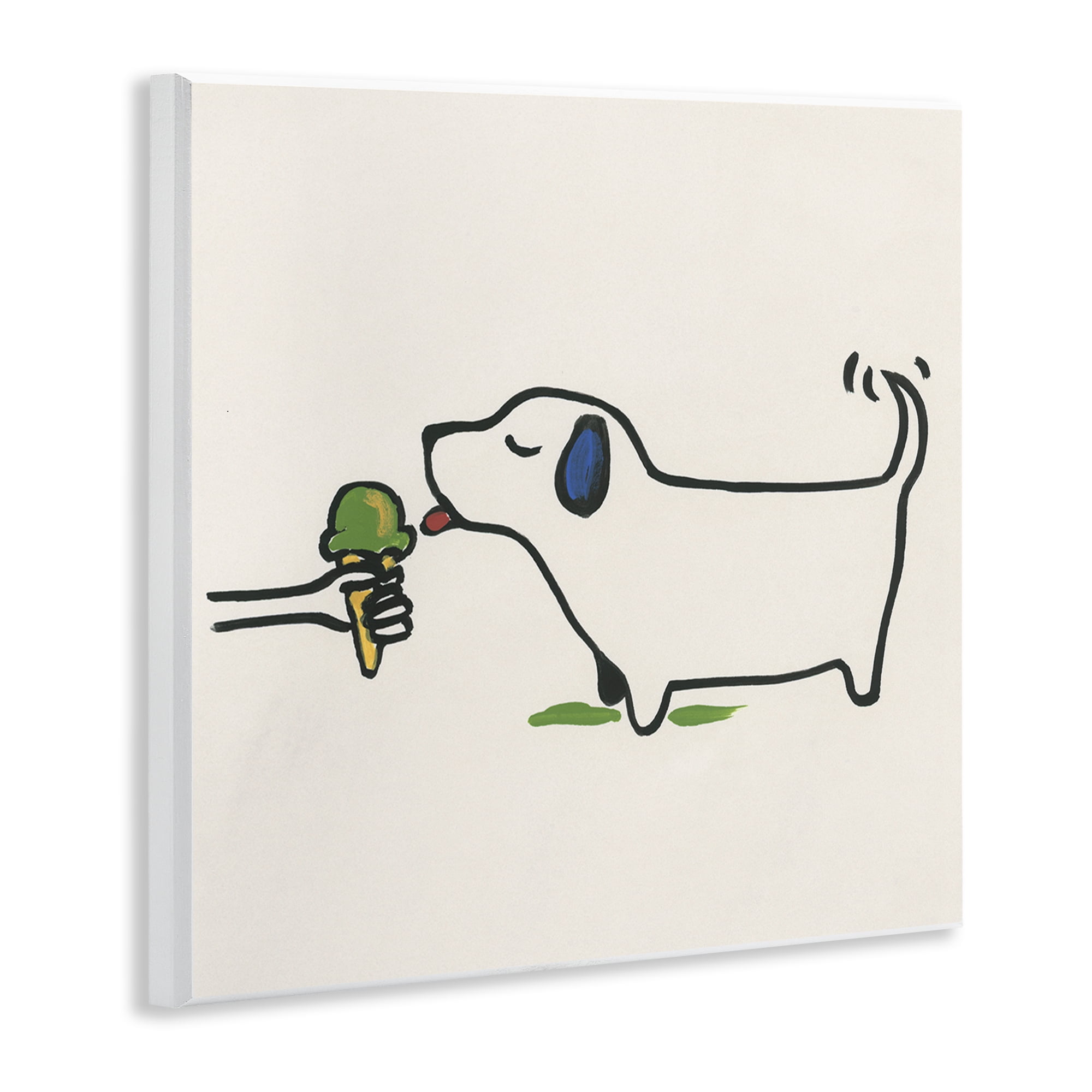 Stupell Industries Dog & Ice Cream Food & Beverage Painting Unframed Art Print Wall Art, 12 x 12