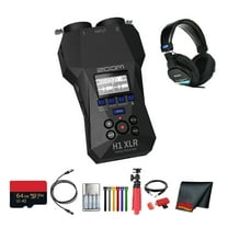 Zoom H1 XLR Portable Audio Recorder for Video Bundle With MDR-7506 Professional Stereo Headphones   Extreme Pro 64GB microSDXC Memory Card   USB Card Reader   More