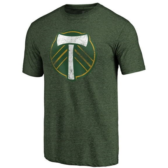 Men's Green Portland Timbers Distressed Primary Logo Tri-Blend T-Shirt