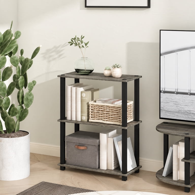 Furinno Turn-N-Tube 3-Tier Compact Shelf, Gray photo 1
