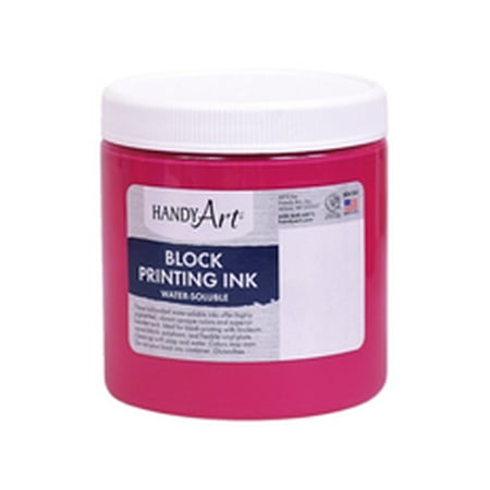 - Handy Art Non-Toxic Water Soluble Block Printing Ink, 8 oz Jar, Magenta