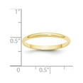 thumbnail image 4 of Auriga Fine Jewelry 10K Yellow Gold 2mm Lightweight Half Round Wedding Band for Women Size- 8, 4 of 6
