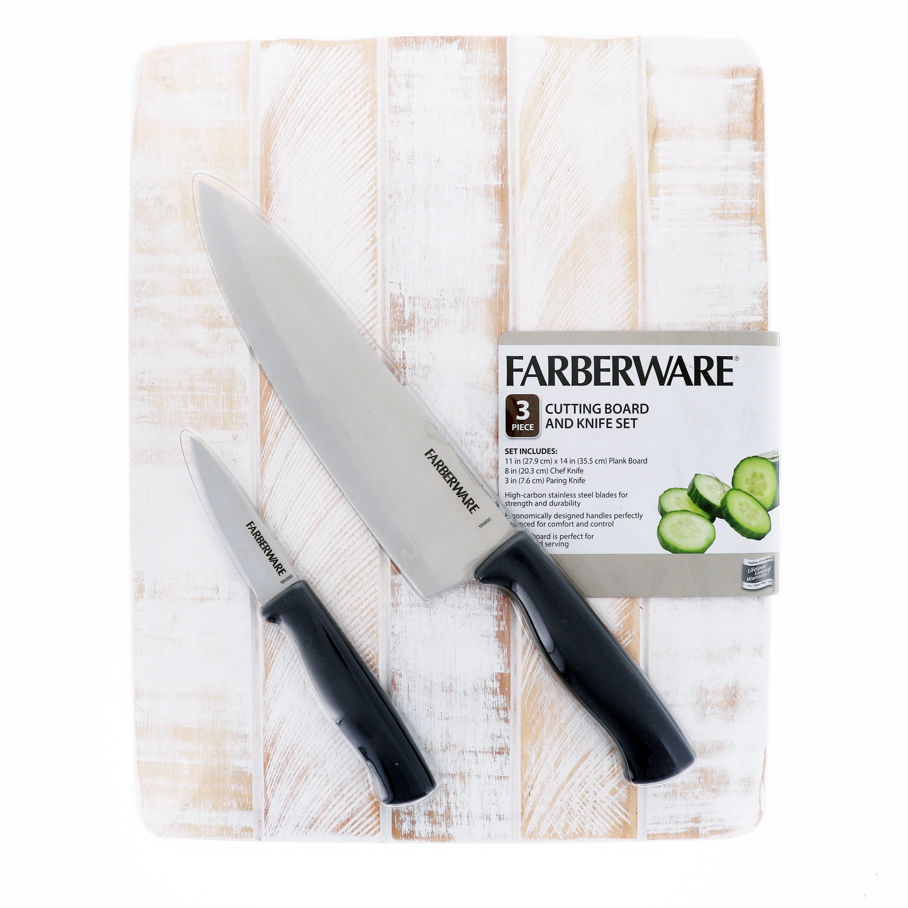 Farberware 3piece Plank Board and Knife Set